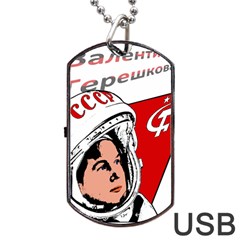 Valentina Tereshkova Dog Tag Usb Flash (two Sides) by Valentinaart