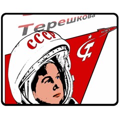 Valentina Tereshkova Double Sided Fleece Blanket (medium) 