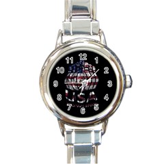 Usa Bowling  Round Italian Charm Watch by Valentinaart