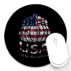 Usa Bowling  Round Mousepads by Valentinaart