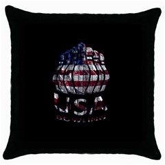 Usa Bowling  Throw Pillow Case (black) by Valentinaart