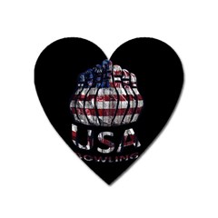 Usa Bowling  Heart Magnet by Valentinaart