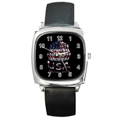 Usa Bowling  Square Metal Watch by Valentinaart