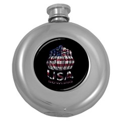 Usa Bowling  Round Hip Flask (5 Oz) by Valentinaart