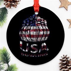 Usa Bowling  Round Ornament (two Sides) by Valentinaart