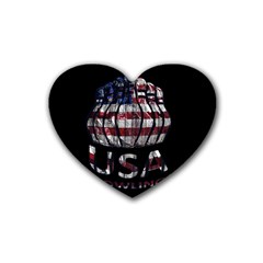 Usa Bowling  Rubber Coaster (heart)  by Valentinaart