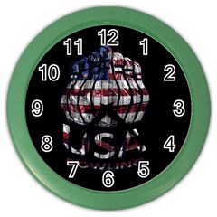 Usa Bowling  Color Wall Clocks by Valentinaart