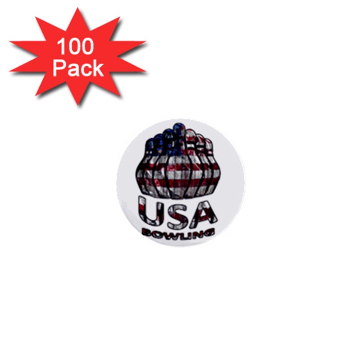 USA Bowling  1  Mini Buttons (100 pack) 