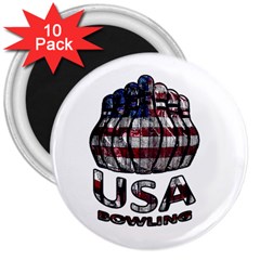 Usa Bowling  3  Magnets (10 Pack)  by Valentinaart