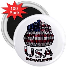 Usa Bowling  3  Magnets (100 Pack) by Valentinaart