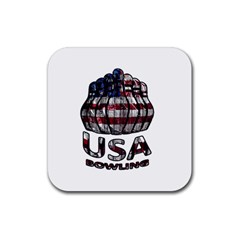 Usa Bowling  Rubber Coaster (square)  by Valentinaart