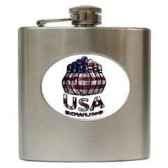 Usa Bowling  Hip Flask (6 Oz) by Valentinaart