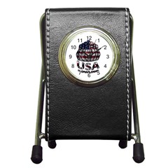 Usa Bowling  Pen Holder Desk Clocks by Valentinaart