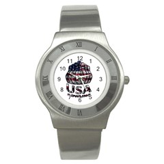 Usa Bowling  Stainless Steel Watch by Valentinaart