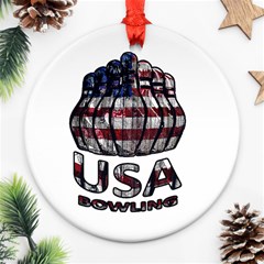 Usa Bowling  Round Ornament (two Sides) by Valentinaart