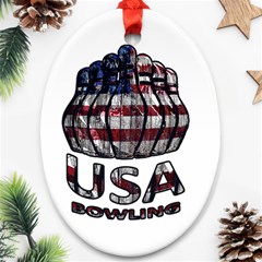 Usa Bowling  Oval Ornament (two Sides) by Valentinaart