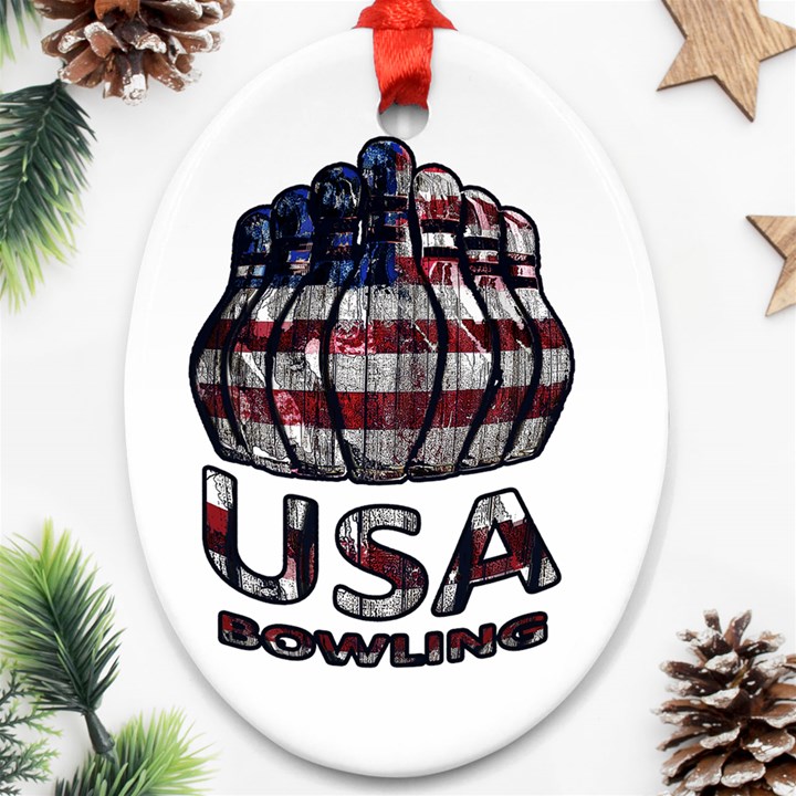 USA Bowling  Oval Ornament (Two Sides)