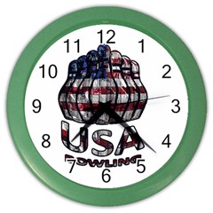 Usa Bowling  Color Wall Clocks by Valentinaart