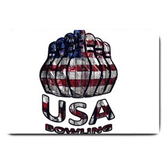 Usa Bowling  Large Doormat  by Valentinaart