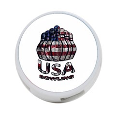 Usa Bowling  4-port Usb Hub (one Side) by Valentinaart