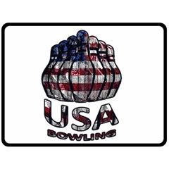 Usa Bowling  Fleece Blanket (large)  by Valentinaart