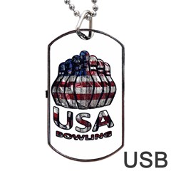 Usa Bowling  Dog Tag Usb Flash (one Side) by Valentinaart