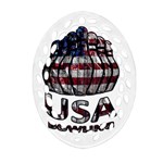 USA Bowling  Oval Filigree Ornament (Two Sides) Front