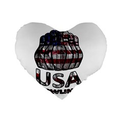 Usa Bowling  Standard 16  Premium Heart Shape Cushions by Valentinaart