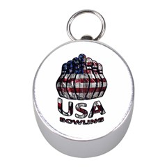 Usa Bowling  Mini Silver Compasses by Valentinaart