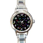 Space pattern Round Italian Charm Watch Front