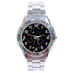 Space Pattern Stainless Steel Analogue Watch by Valentinaart