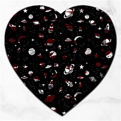 Space Pattern Jigsaw Puzzle (heart) by Valentinaart