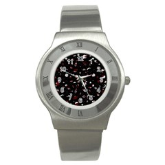 Space Pattern Stainless Steel Watch by Valentinaart