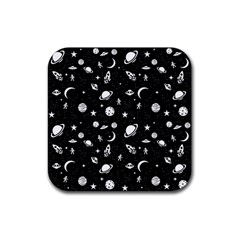 Space Pattern Rubber Coaster (square)  by Valentinaart