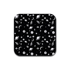 Space Pattern Rubber Square Coaster (4 Pack)  by Valentinaart