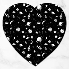 Space Pattern Jigsaw Puzzle (heart) by Valentinaart