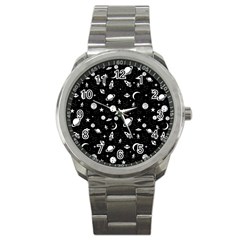 Space Pattern Sport Metal Watch by Valentinaart