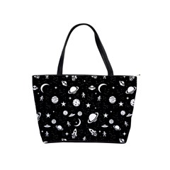 Space Pattern Shoulder Handbags by Valentinaart