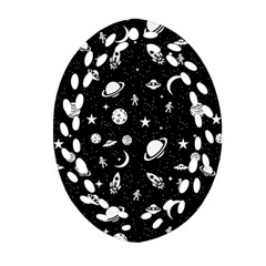 Space Pattern Oval Filigree Ornament (two Sides) by Valentinaart