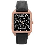 Space pattern Rose Gold Leather Watch  Front