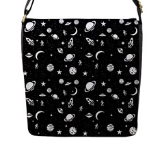 Space Pattern Flap Messenger Bag (l)  by Valentinaart