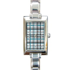 Plaid Pattern Rectangle Italian Charm Watch