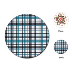 Plaid Pattern Playing Cards (round)  by Valentinaart