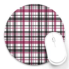 Plaid Pattern Round Mousepads by Valentinaart