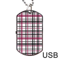 Plaid Pattern Dog Tag Usb Flash (one Side) by Valentinaart