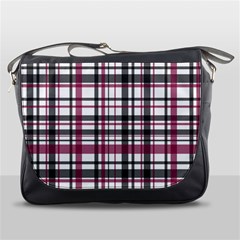 Plaid Pattern Messenger Bags by Valentinaart