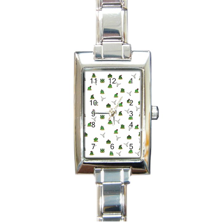 Cactus pattern Rectangle Italian Charm Watch