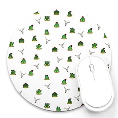 Cactus Pattern Round Mousepads by Valentinaart