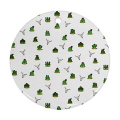 Cactus Pattern Ornament (round) by Valentinaart