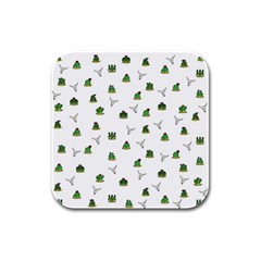 Cactus Pattern Rubber Square Coaster (4 Pack)  by Valentinaart